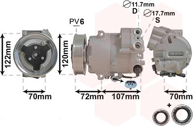 Van Wezel 3700K595 - Компресор, кондиціонер autozip.com.ua