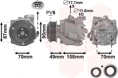 Van Wezel 3700K668 - Компресор, кондиціонер autozip.com.ua