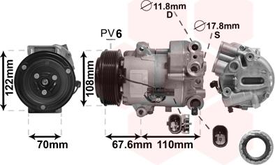 Van Wezel 3700K605 - Компресор, кондиціонер autozip.com.ua