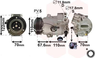 Van Wezel 3700K606 - Компресор, кондиціонер autozip.com.ua