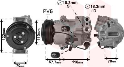 Van Wezel 3700K608 - Компресор, кондиціонер autozip.com.ua