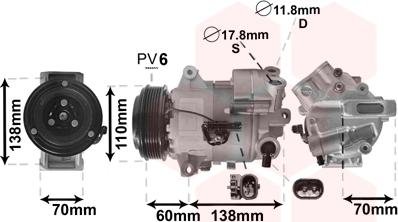 Van Wezel 3700K616 - Компресор, кондиціонер autozip.com.ua