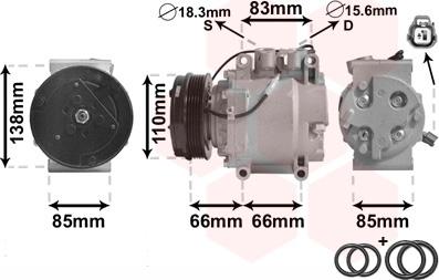 Van Wezel 2500K260 - Компресор, кондиціонер autozip.com.ua