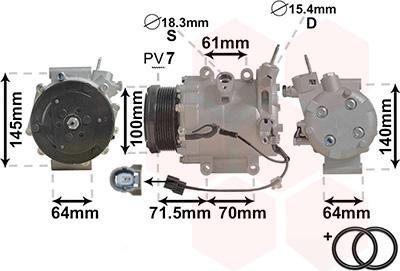 Van Wezel 2500K235 - Компресор, кондиціонер autozip.com.ua