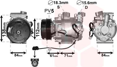 Van Wezel 2500K275 - Компресор, кондиціонер autozip.com.ua