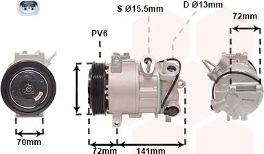 Van Wezel 2101K001 - Компресор, кондиціонер autozip.com.ua