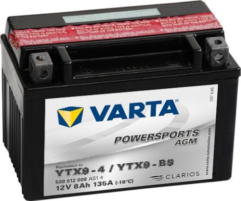 Varta 508012008A514 - Стартерна акумуляторна батарея, АКБ autozip.com.ua