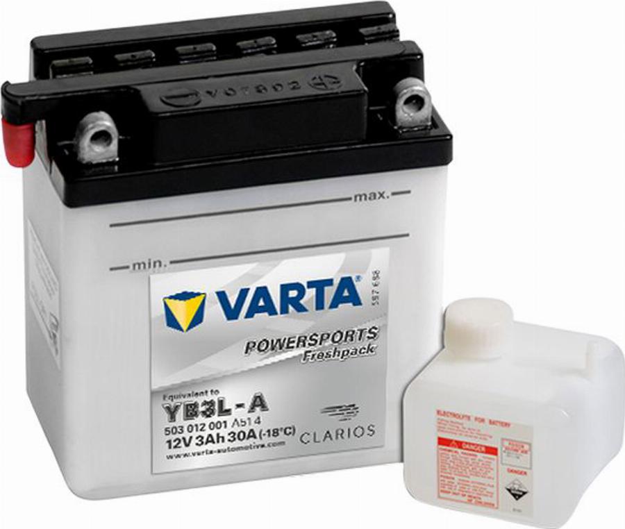 Varta 503 012 001 - Стартерна акумуляторна батарея, АКБ autozip.com.ua