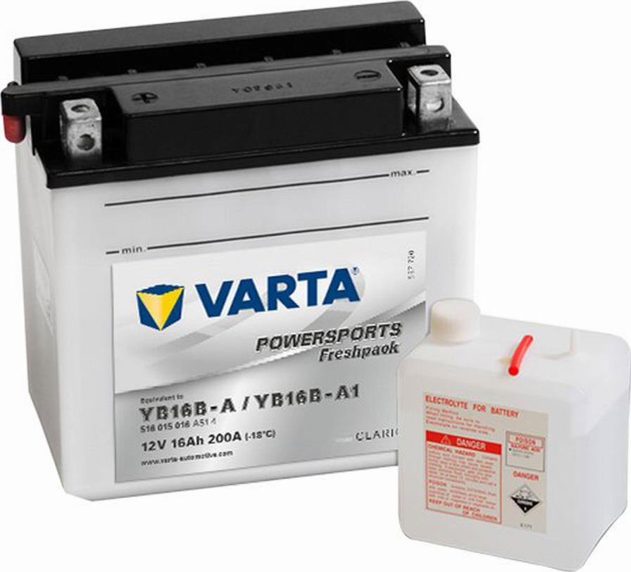 Varta 516 015 016 - Стартерна акумуляторна батарея, АКБ autozip.com.ua