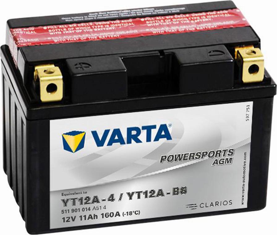 Varta 511901014 - Стартерна акумуляторна батарея, АКБ autozip.com.ua