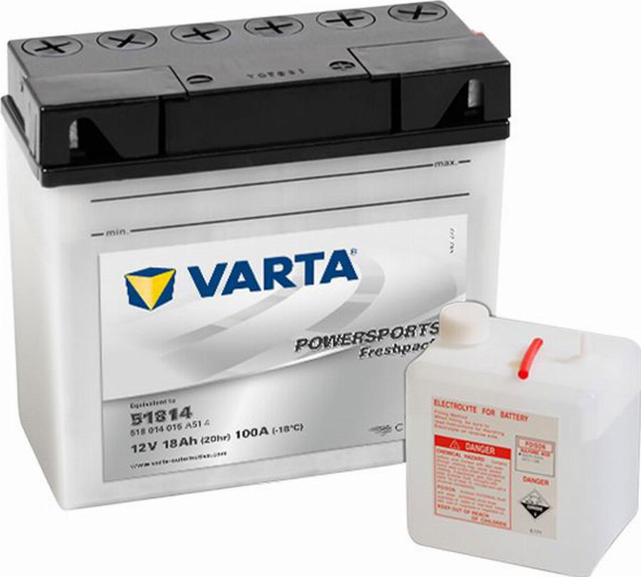 Varta 518 014 015 - Стартерна акумуляторна батарея, АКБ autozip.com.ua