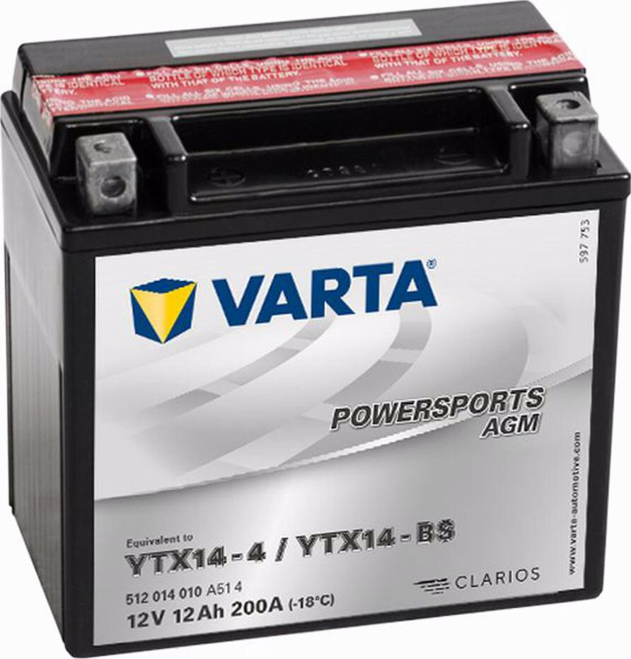 Varta 512014010 - Стартерна акумуляторна батарея, АКБ autozip.com.ua