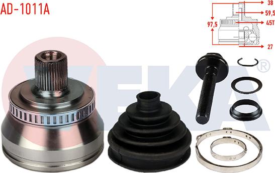 Veka AD-1011A - Шарнір, ШРУС, приводний вал autozip.com.ua