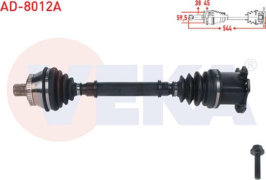 Veka AD-8012A - Приводний вал autozip.com.ua