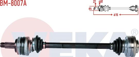 Veka BM-8007A - Приводний вал autozip.com.ua