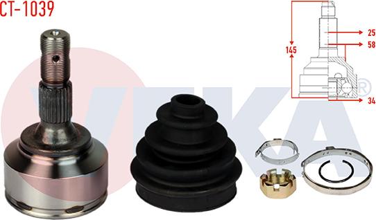 Veka CT-1039 - Шарнір, ШРУС, приводний вал autozip.com.ua