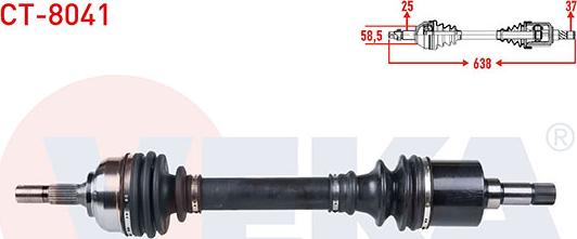 Veka CT-8041 - Приводний вал autozip.com.ua