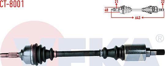 Veka CT-8001 - Приводний вал autozip.com.ua