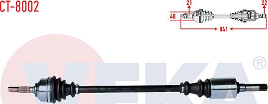 Veka CT-8002 - Приводний вал autozip.com.ua