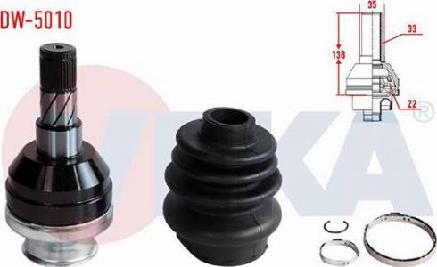 Veka DW-5010 - Шарнір, ШРУС, приводний вал autozip.com.ua