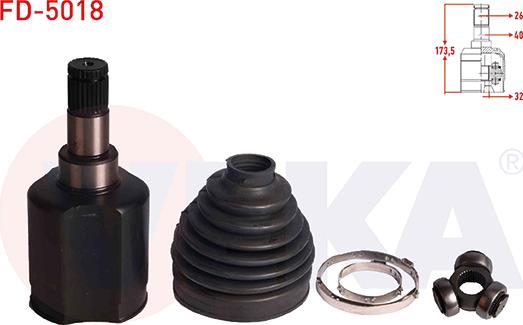 Veka FD-5018 - Шарнір, ШРУС, приводний вал autozip.com.ua