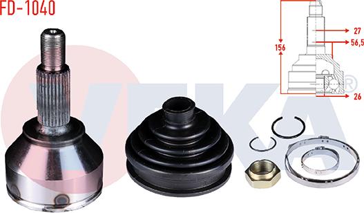 Veka FD-1040 - Шарнір, ШРУС, приводний вал autozip.com.ua