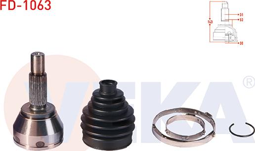 Veka FD-1063 - Шарнір, ШРУС, приводний вал autozip.com.ua