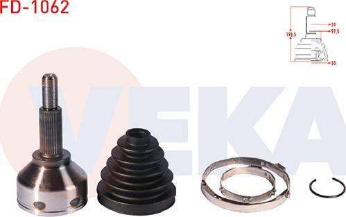 Veka FD-1062 - Шарнір, ШРУС, приводний вал autozip.com.ua