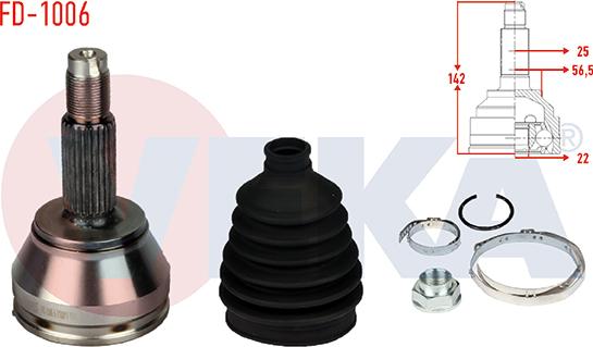Veka FD-1006 - Шарнір, ШРУС, приводний вал autozip.com.ua