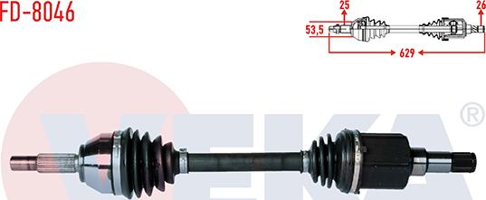 Veka FD-8046 - Приводний вал autozip.com.ua