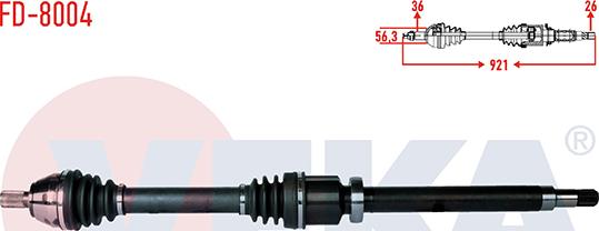 Veka FD-8004 - Приводний вал autozip.com.ua