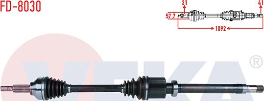 Veka FD-8030 - Приводний вал autozip.com.ua