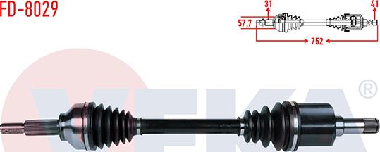 Veka FD-8029 - Приводний вал autozip.com.ua