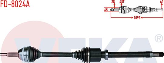 Veka FD-8024A - Приводний вал autozip.com.ua