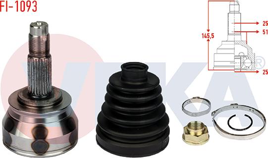 Veka FI-1093 - Шарнір, ШРУС, приводний вал autozip.com.ua