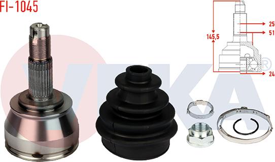 Veka FI-1045 - Шарнір, ШРУС, приводний вал autozip.com.ua