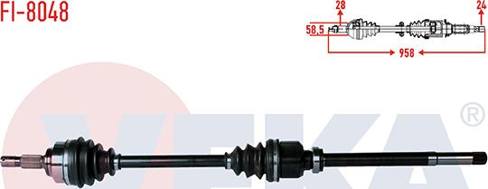 Veka FI-8048 - Приводний вал autozip.com.ua