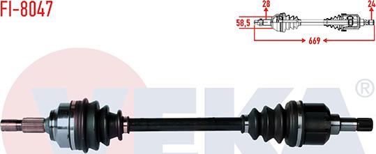 Veka FI-8047 - Приводний вал autozip.com.ua
