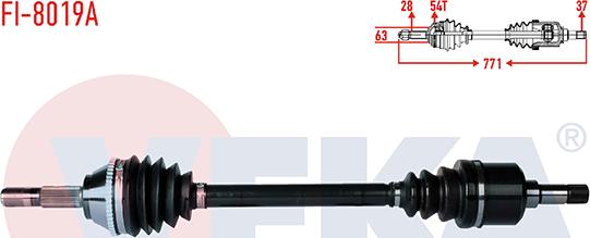 Veka FI-8019A - Приводний вал autozip.com.ua