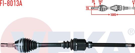 Veka FI-8013A - Приводний вал autozip.com.ua