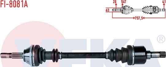 Veka FI-8081A - Приводний вал autozip.com.ua
