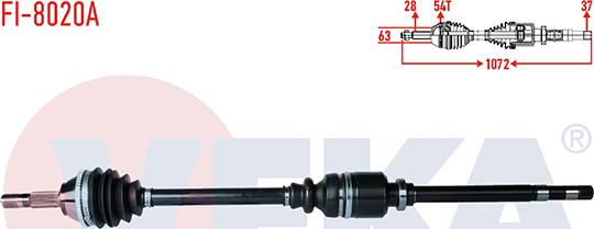 Veka FI-8020A - Приводний вал autozip.com.ua