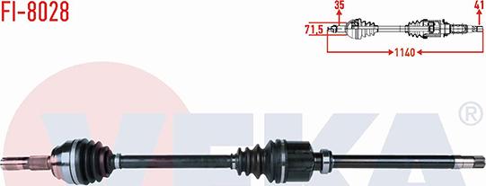 Veka FI-8028 - Приводний вал autozip.com.ua