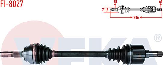 Veka FI-8027 - Приводний вал autozip.com.ua