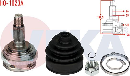 Veka HO-1023A - Шарнір, ШРУС, приводний вал autozip.com.ua