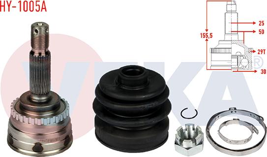 Veka HY-1005A - Шарнір, ШРУС, приводний вал autozip.com.ua