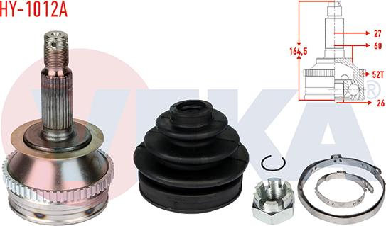 Veka HY-1012A - Шарнір, ШРУС, приводний вал autozip.com.ua