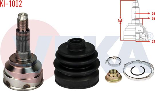 Veka KI-1002 - Шарнір, ШРУС, приводний вал autozip.com.ua