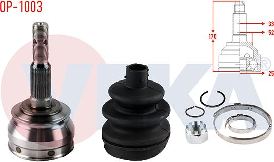 Veka OP-1003 - Шарнір, ШРУС, приводний вал autozip.com.ua