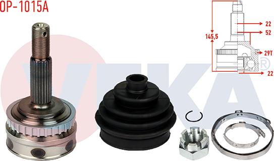 Veka OP-1015A - Шарнір, ШРУС, приводний вал autozip.com.ua